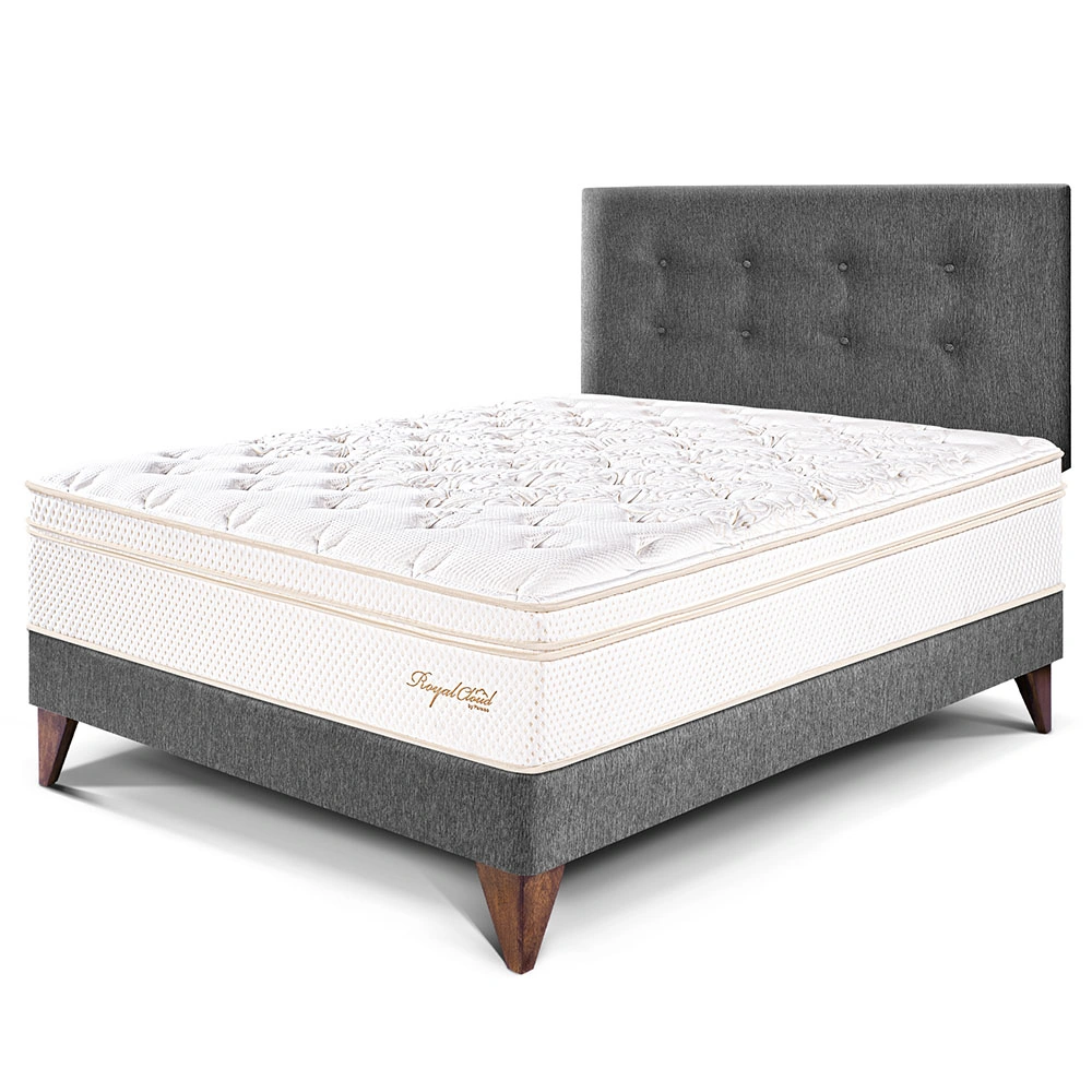 DORMITORIO EUROPEO PARAÍSO ROYAL CLOUD 1.5 PLAZAS GRIS + 1 ALMOHADA VISCOELÁSTICA - 1