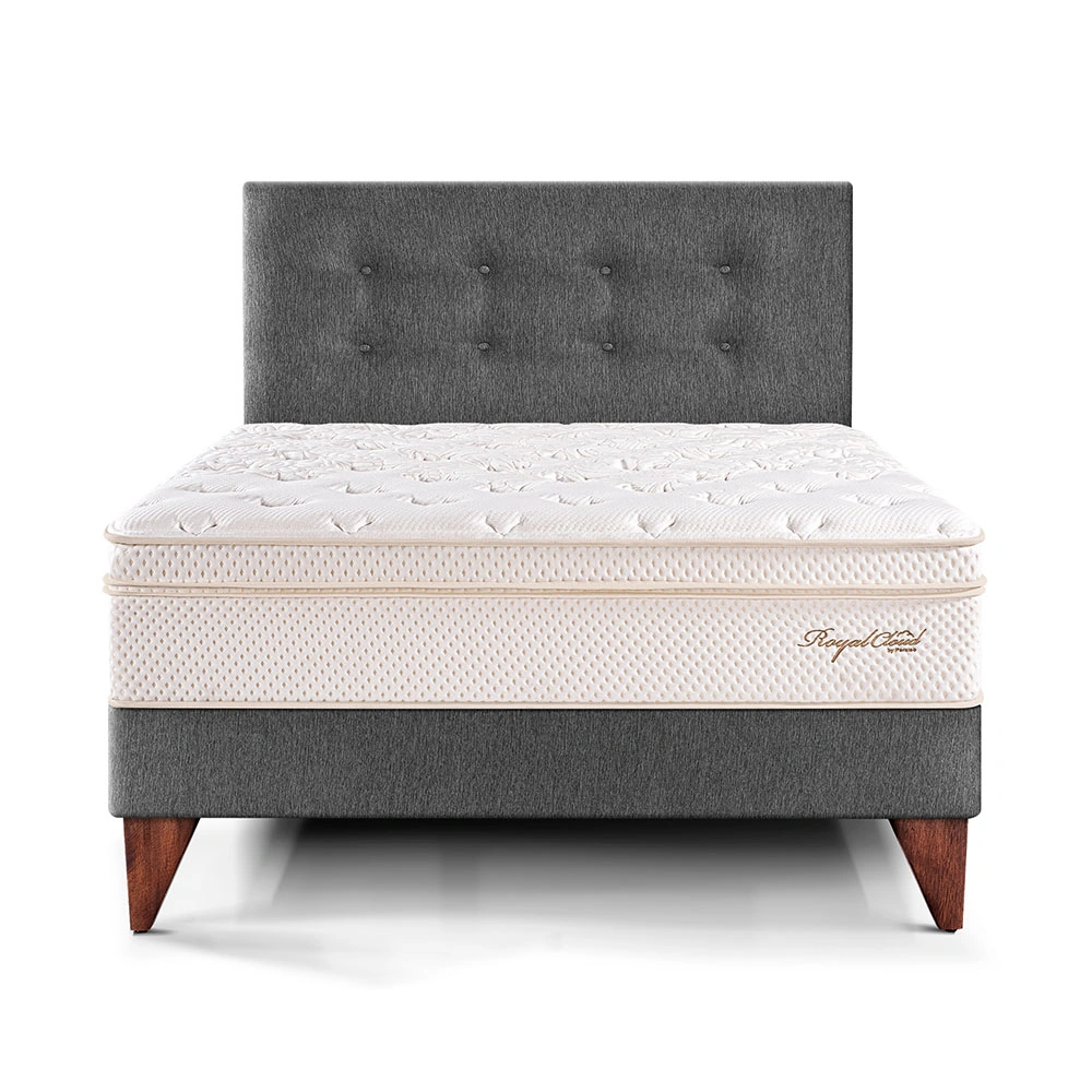 DORMITORIO EUROPEO PARAÍSO ROYAL CLOUD 1.5 PLAZAS GRIS + 1 ALMOHADA VISCOELÁSTICA - 3