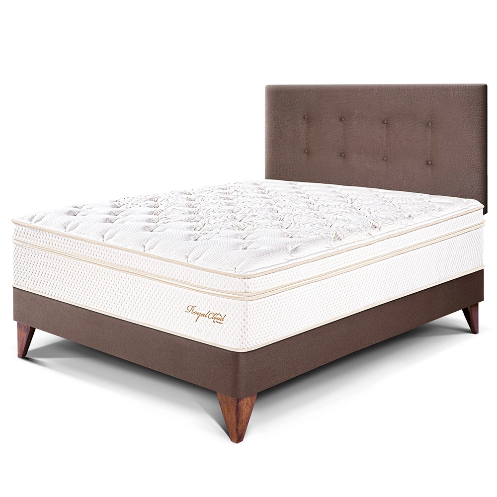 DORMITORIO EUROPEO PARAÍSO ROYAL CLOUD 1.5 PLAZAS CHOCOLATE + 1 ALMOHADA VISCOELÁSTICA - 1