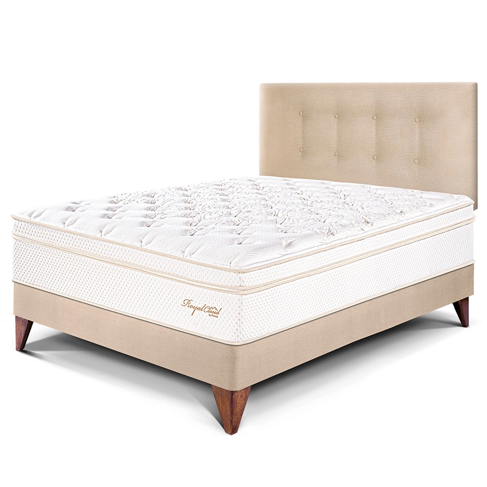 DORMITORIO EUROPEO PARAÍSO ROYAL CLOUD 1.5 PLAZAS CHAMPAGNE + 1 ALMOHADA VISCOELÁSTICA - 1