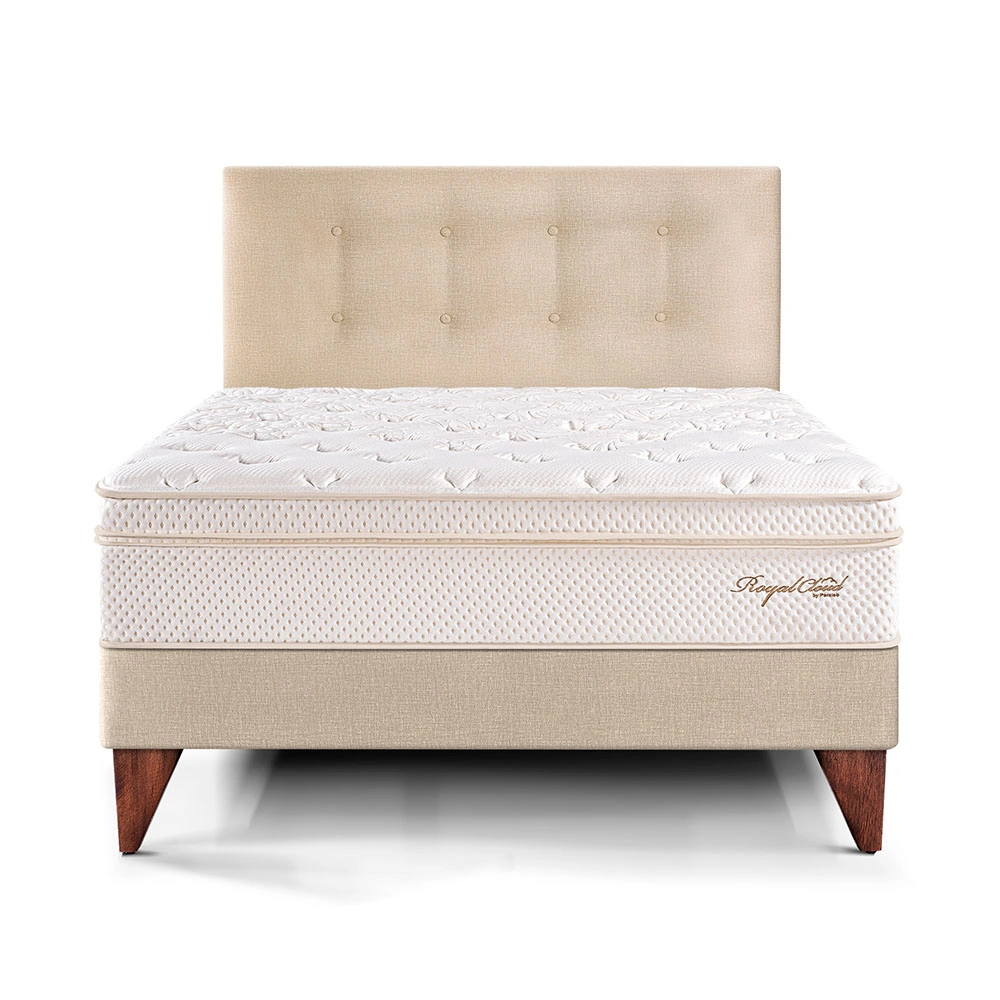 DORMITORIO EUROPEO PARAÍSO ROYAL CLOUD 1.5 PLAZAS CHAMPAGNE + 1 ALMOHADA VISCOELÁSTICA - 3