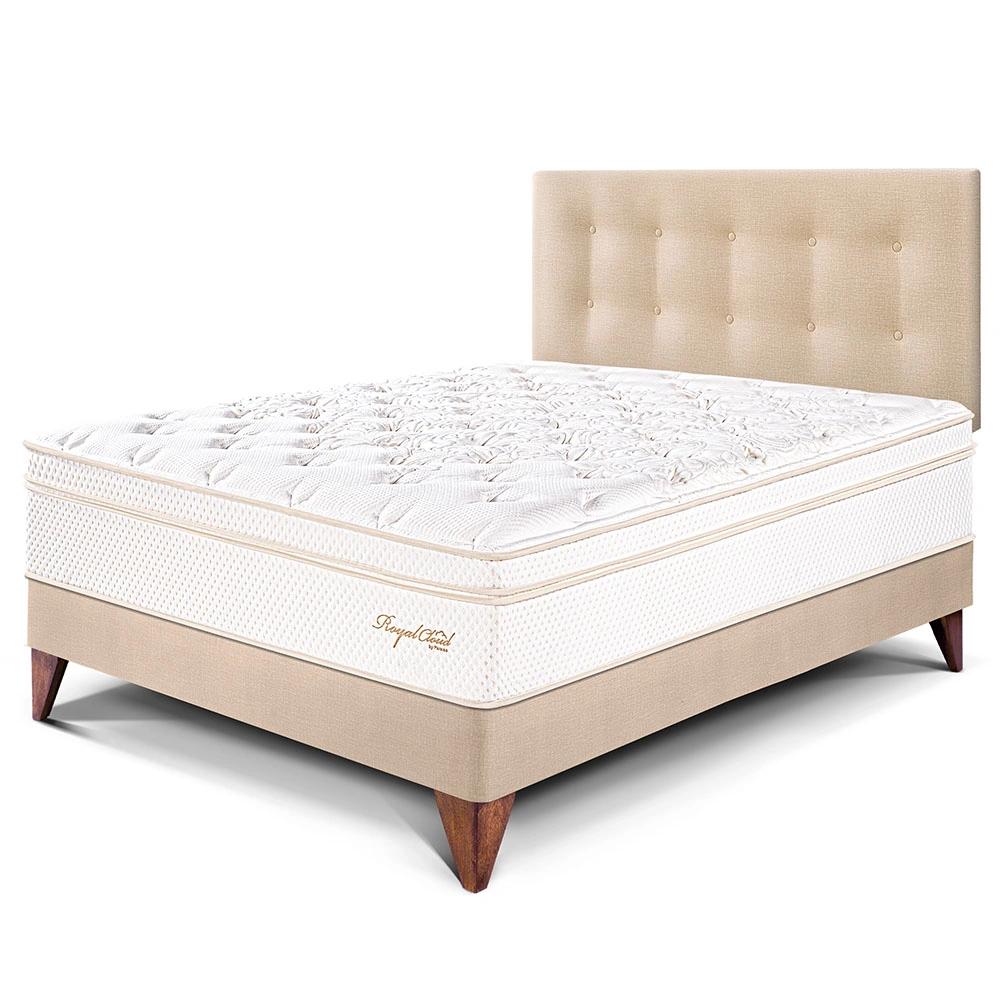 DORMITORIO EUROPEO PARAÍSO ROYAL CLOUD 2 PLAZAS CHAMPAGNE + 2 ALMOHADAS VISCOELÁSTICAS - 1