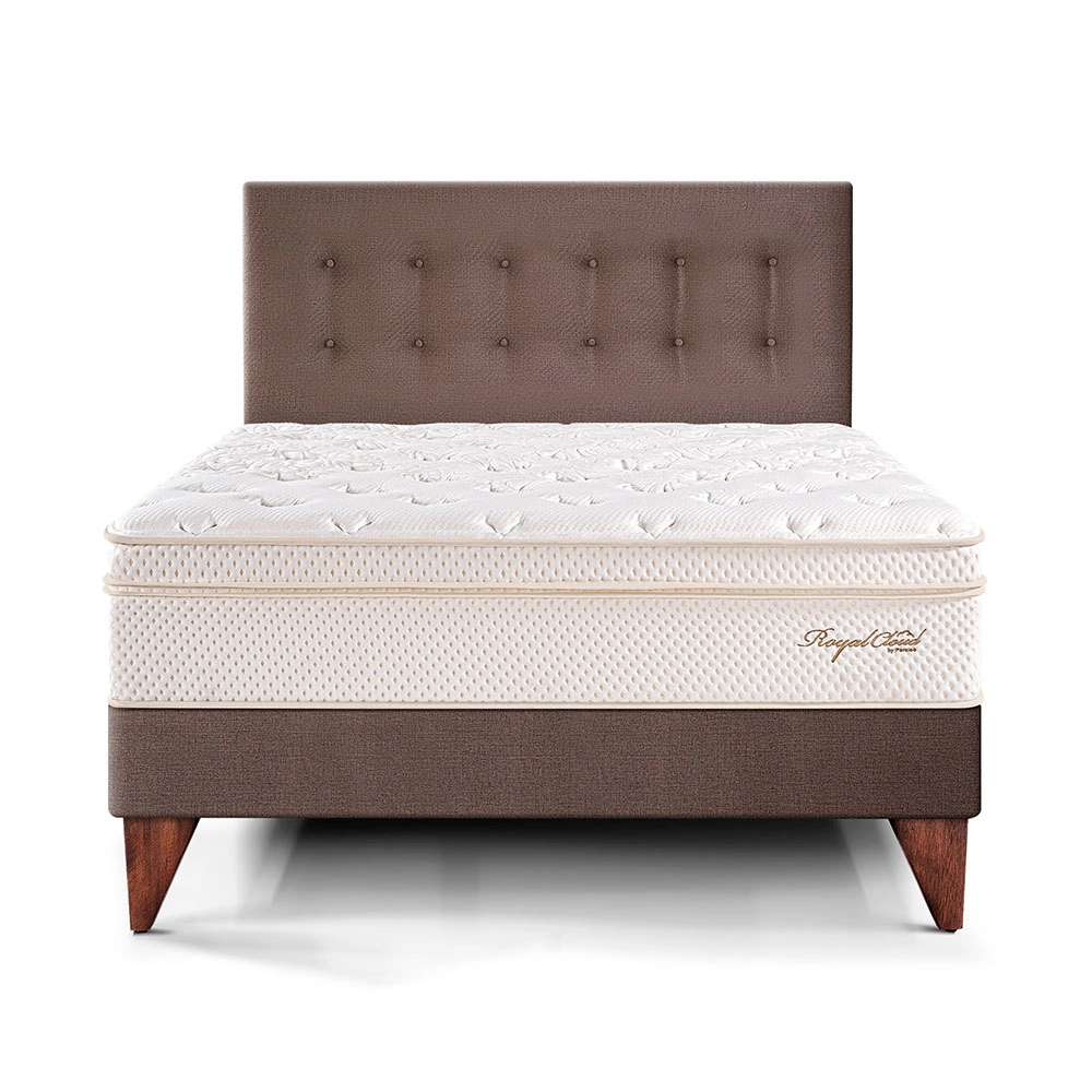 DORMITORIO EUROPEO PARAÍSO ROYAL CLOUD QUEEN CHOCOLATE + 2 ALMOHADAS VISCOELÁSTICAS - 3
