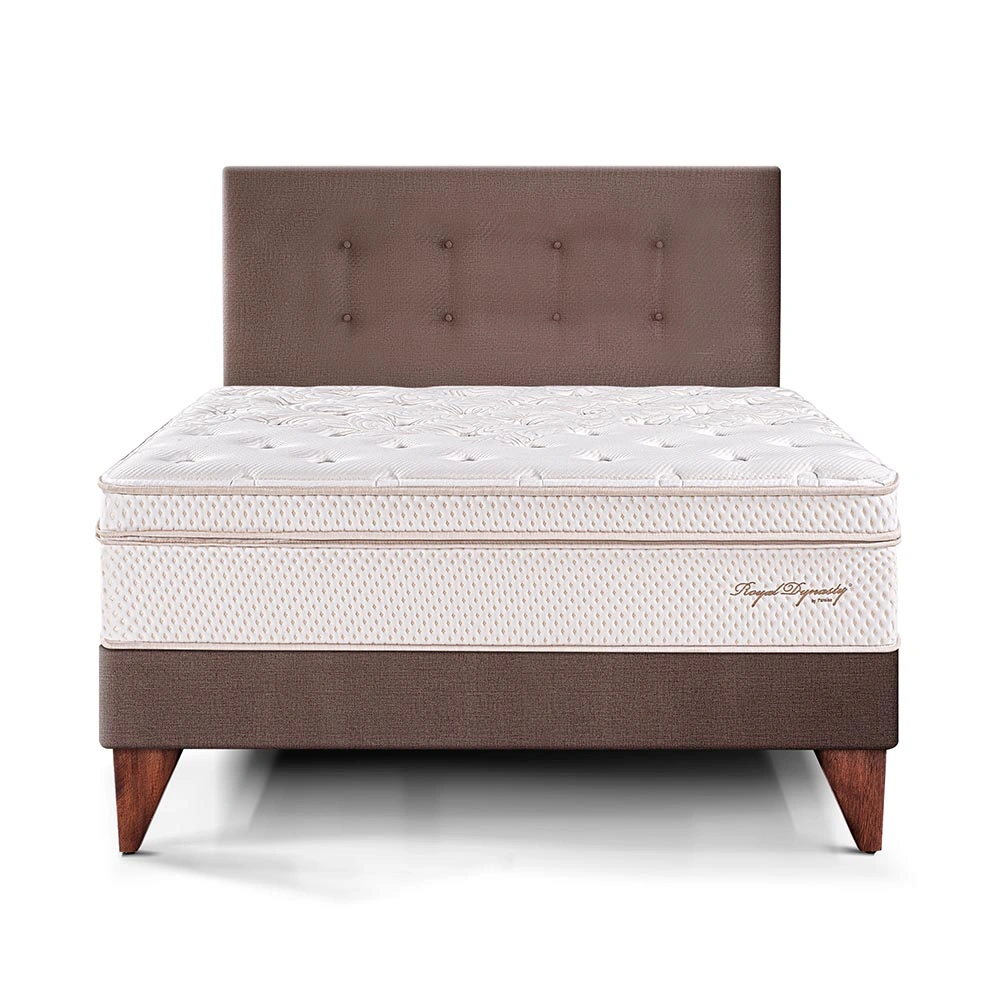 DORMITORIO EUROPEO PARAÍSO ROYAL DYNASTY 1.5 PLAZAS CHOCOLATE + 1 ALMOHADA VISCOELÁSTICA - 3