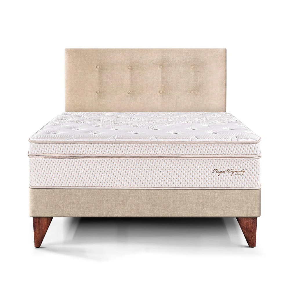 DORMITORIO EUROPEO PARAÍSO ROYAL DYNASTY 1.5 PLAZAS CHAMPAGNE + 1 ALMOHADA VISCOELÁSTICA - 3