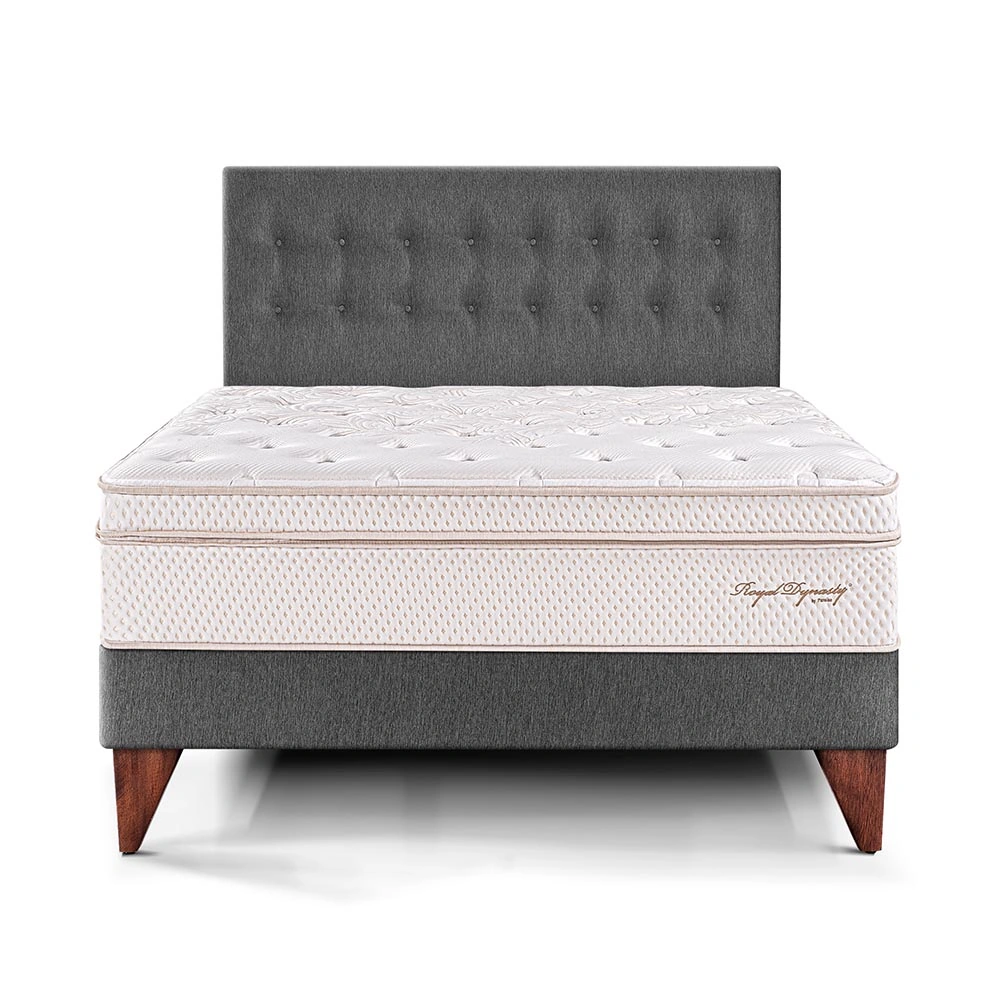 DORMITORIO EUROPEO PARAÍSO ROYAL DYNASTY KING GRIS + 2 ALMOHADAS VISCOELÁSTICAS - 3