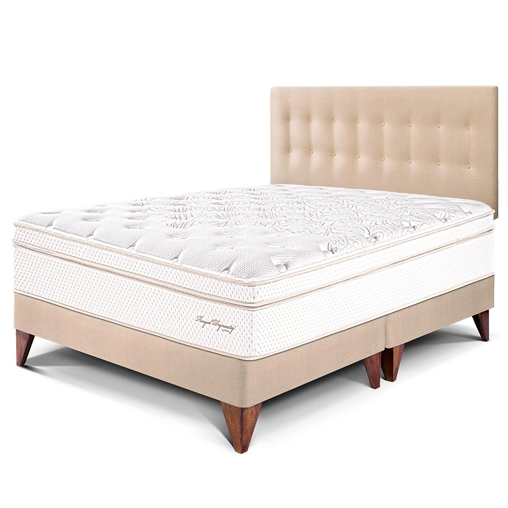 DORMITORIO EUROPEO PARAÍSO ROYAL DYNASTY KING CHAMPAGNE + 2 ALMOHADAS VISCOELÁSTICAS - 1