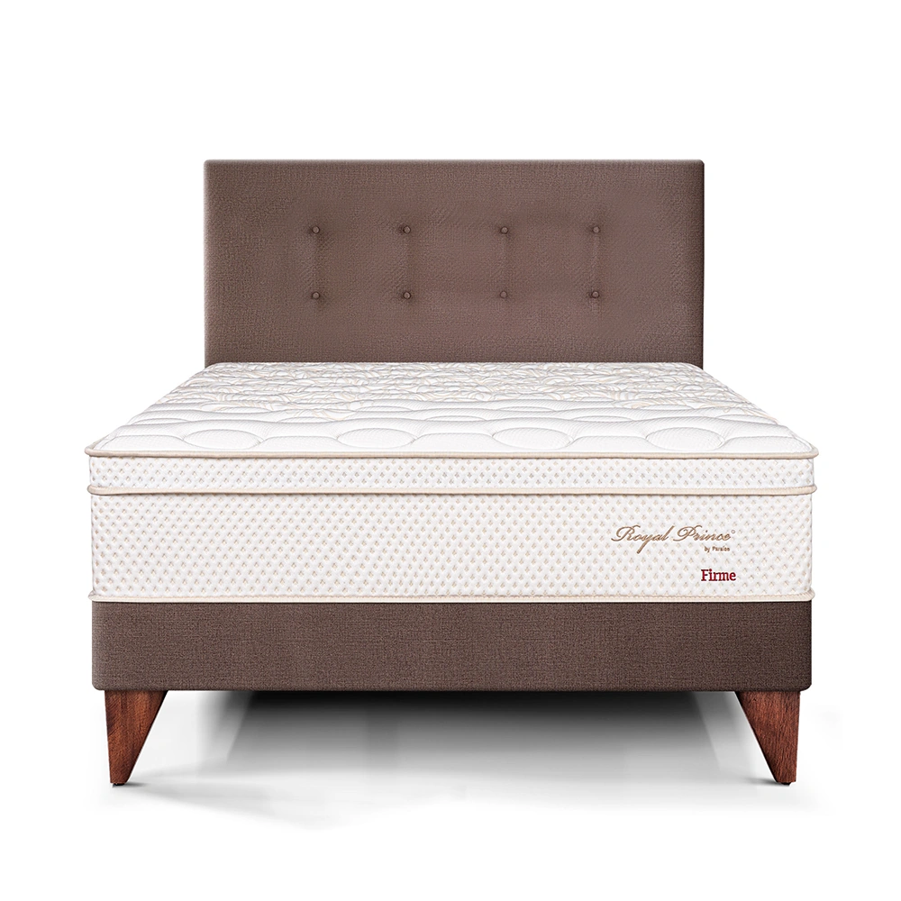 DORMITORIO EUROPEO PARAÍSO ROYAL PRINCE 1.5 PLAZAS CHOCOLATE + 1 ALMOHADA VISCOELÁSTICA - 3