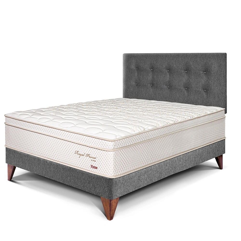 DORMITORIO EUROPEO PARAÍSO ROYAL PRINCE 2 PLAZAS GRIS + 2 ALMOHADAS VISCOELÁSTICAS - 1