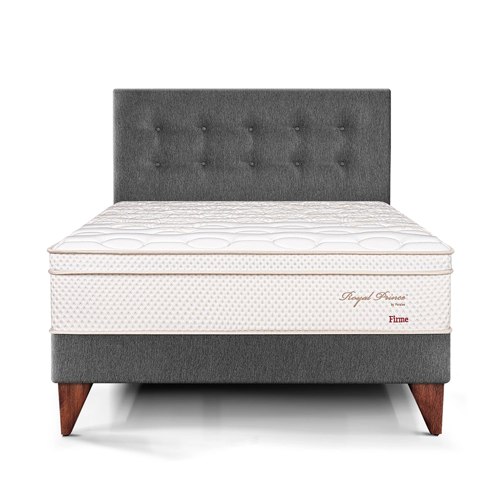 DORMITORIO EUROPEO PARAÍSO ROYAL PRINCE 2 PLAZAS GRIS + 2 ALMOHADAS VISCOELÁSTICAS - 3