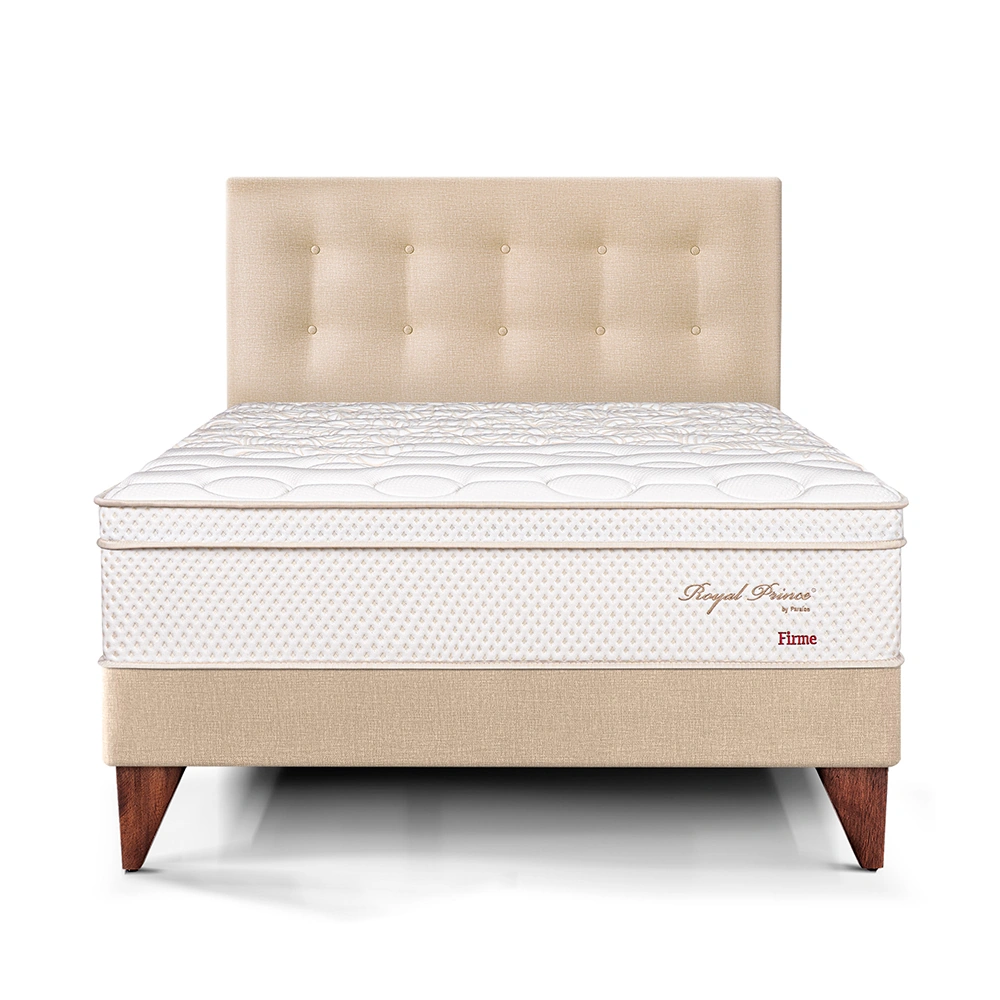 DORMITORIO EUROPEO PARAÍSO ROYAL PRINCE 2 PLAZAS CHAMPAGNE + 2 ALMOHADAS VISCOELÁSTICAS - 3