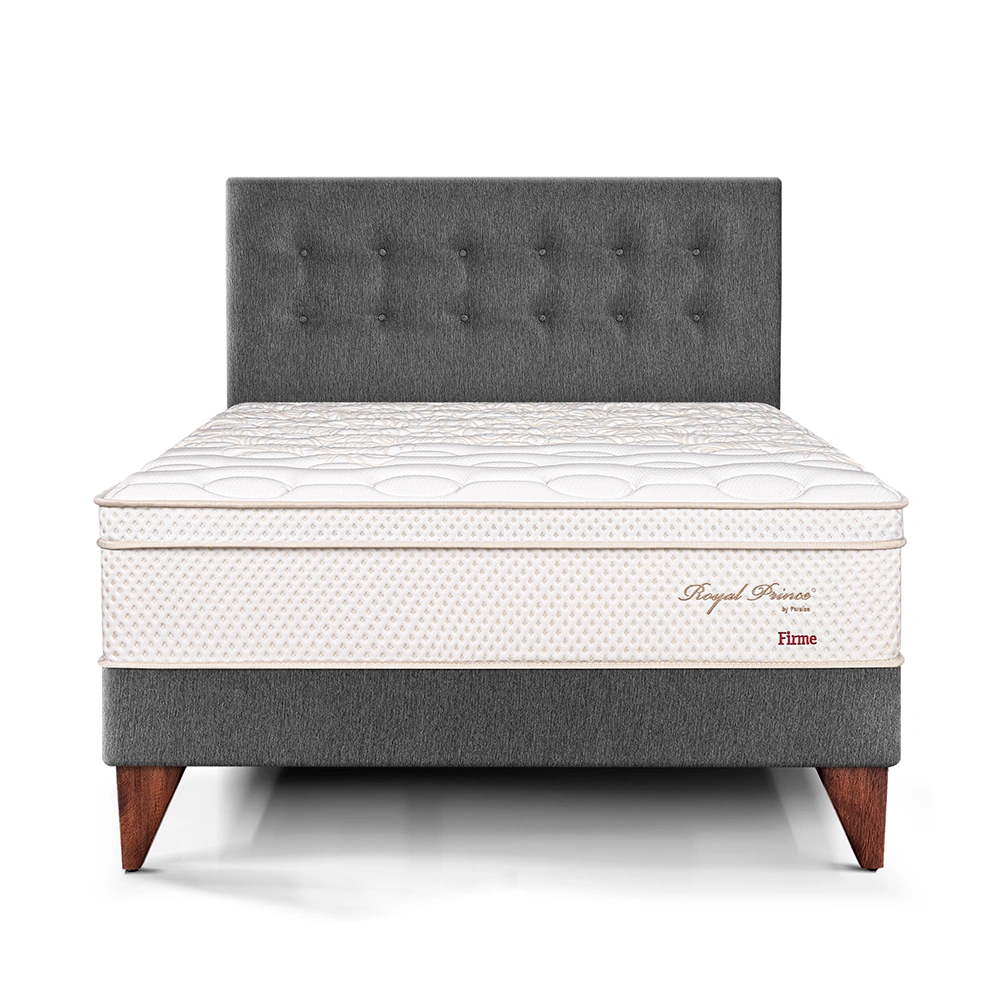 DORMITORIO EUROPEO PARAÍSO ROYAL PRINCE QUEEN GRIS + 2 ALMOHADAS VISCOELÁSTICAS - 3