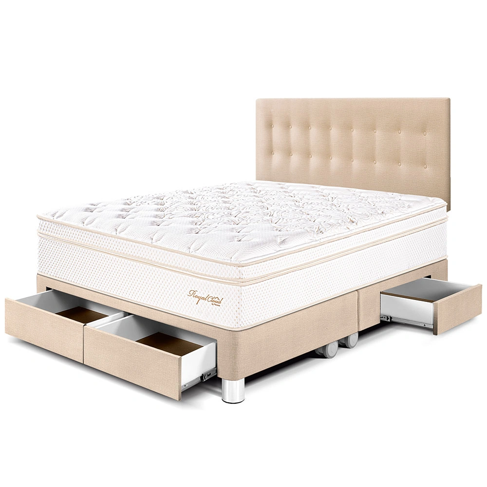 DORMITORIO CON CAJONES PARAÍSO ROYAL CLOUD KING CHAMPAGNE + 2 ALMOHADAS VISCOELÁSTICAS - 1