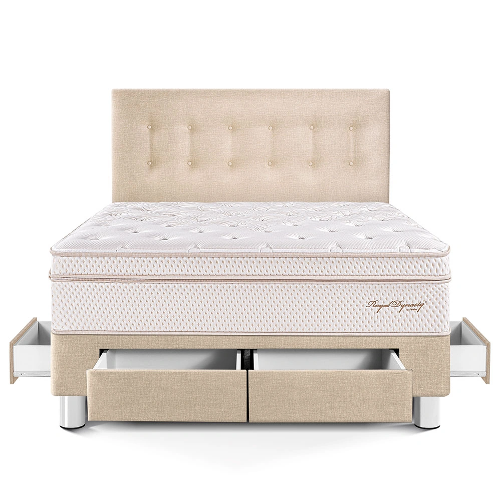 DORMITORIO CON CAJONES PARAÍSO ROYAL DYNASTY QUEEN CHAMPAGNE + 2 ALMOHADAS VISCOELÁSTICAS - 3