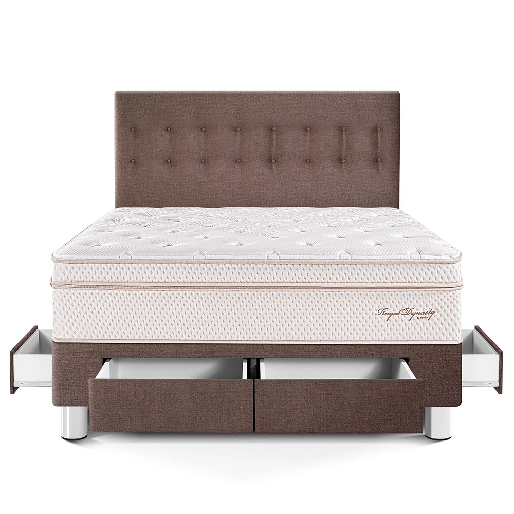 DORMITORIO CON CAJONES PARAÍSO ROYAL DYNASTY KING CHOCOLATE + 2 ALMOHADAS VISCOELÁSTICAS - 3