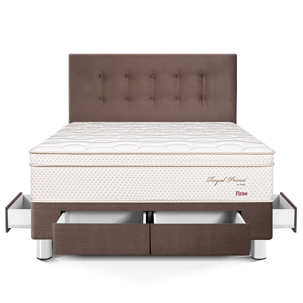 DORMITORIO CON CAJONES PARAÍSO ROYAL PRINCE 2 PLAZAS CHOCOLATE + 2 ALMOHADAS VISCOELÁSTICAS - 3