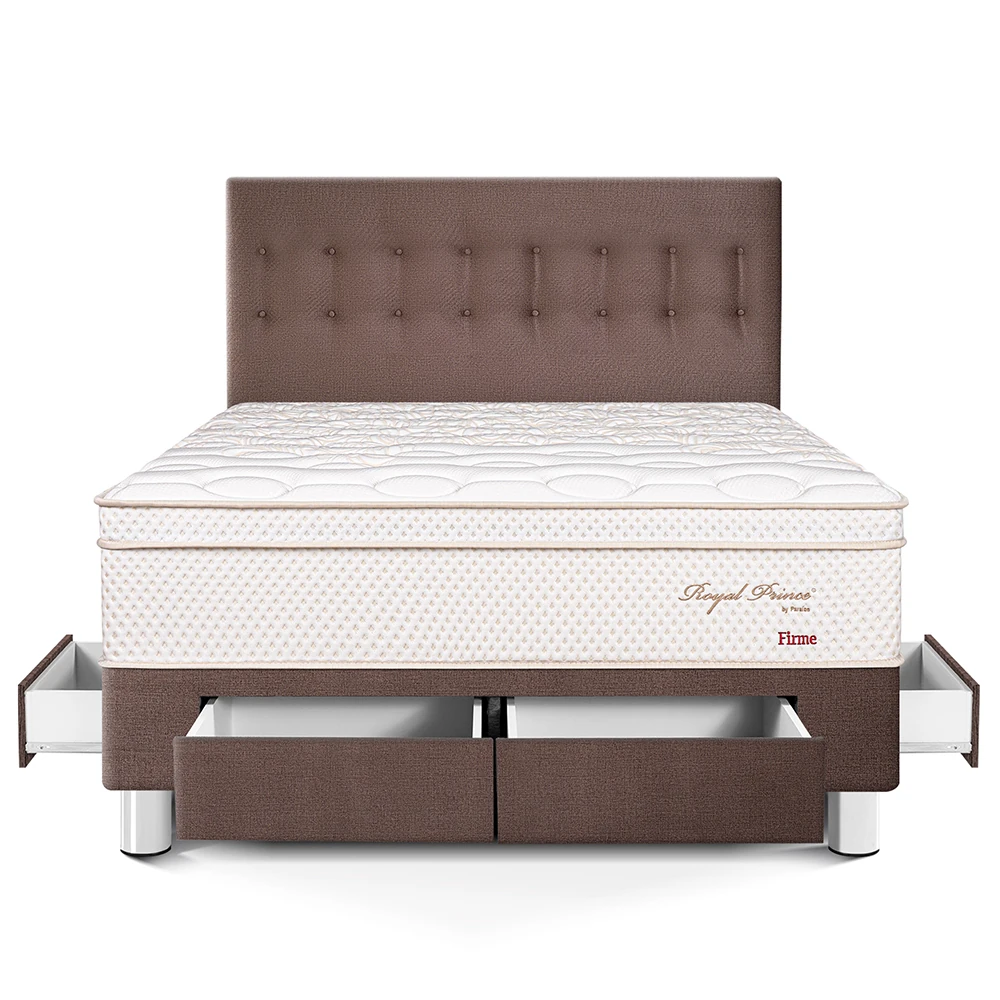 DORMITORIO CON CAJONES PARAÍSO ROYAL PRINCE KING CHOCOLATE + 2 ALMOHADAS VISCOELÁSTICAS - 3