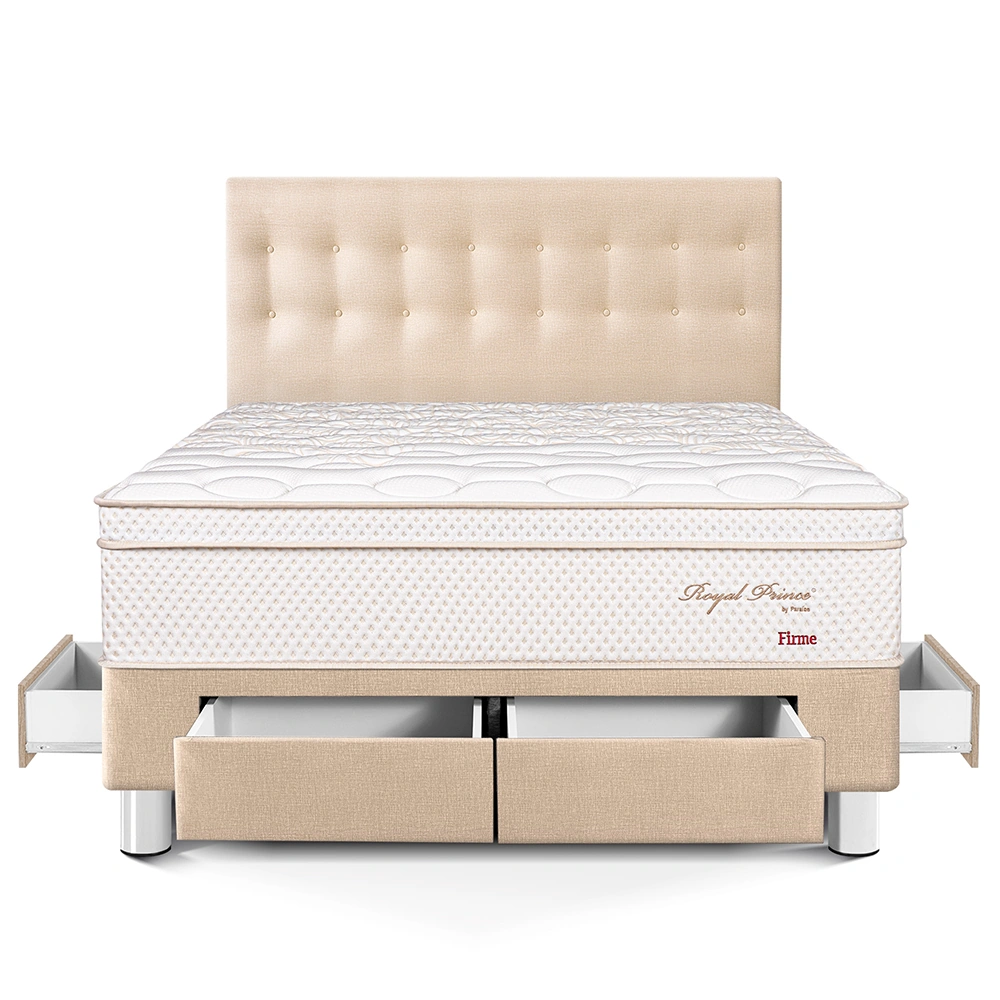 DORMITORIO CON CAJONES PARAÍSO ROYAL PRINCE KING CHAMPAGNE + 2 ALMOHADAS VISCOELÁSTICAS - 3