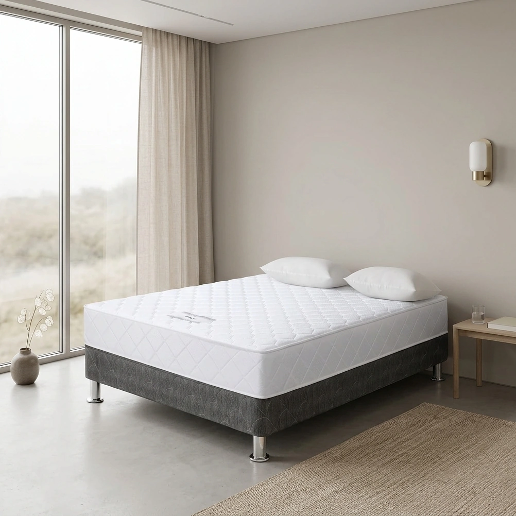 CAMA AMERICANA PARAÍSO MILANO 2 PLAZAS CHARCOAL + 2 ALMOHADAS + PROTECTOR - 1