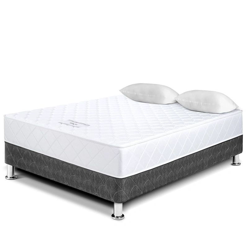 CAMA AMERICANA PARAÍSO MILANO 2 PLAZAS CHARCOAL + 2 ALMOHADAS + PROTECTOR - 2