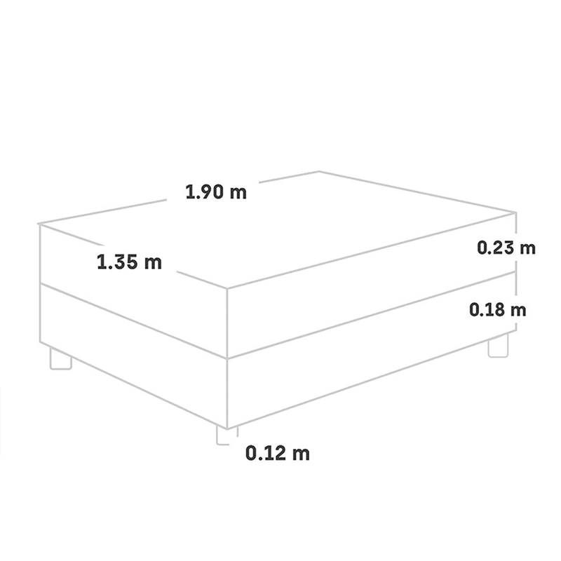 CAMA AMERICANA PARAÍSO MILANO 2 PLAZAS CHARCOAL + 2 ALMOHADAS + PROTECTOR - 6