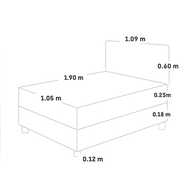 DORMITORIO AMERICANO PARAÍSO MILANO 1.5 PLAZAS + 1 ALMOHADA + PROTECTOR - 6