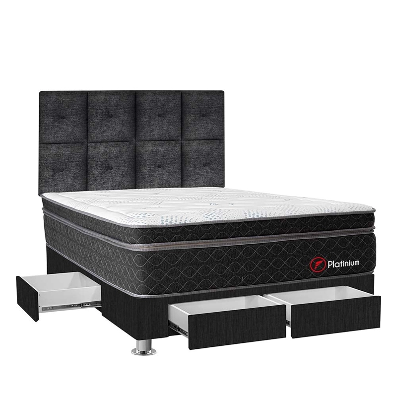 DORMITORIO AMERICANO FORLI PLATINIUM 2 PLAZAS 4 CAJONES - 2