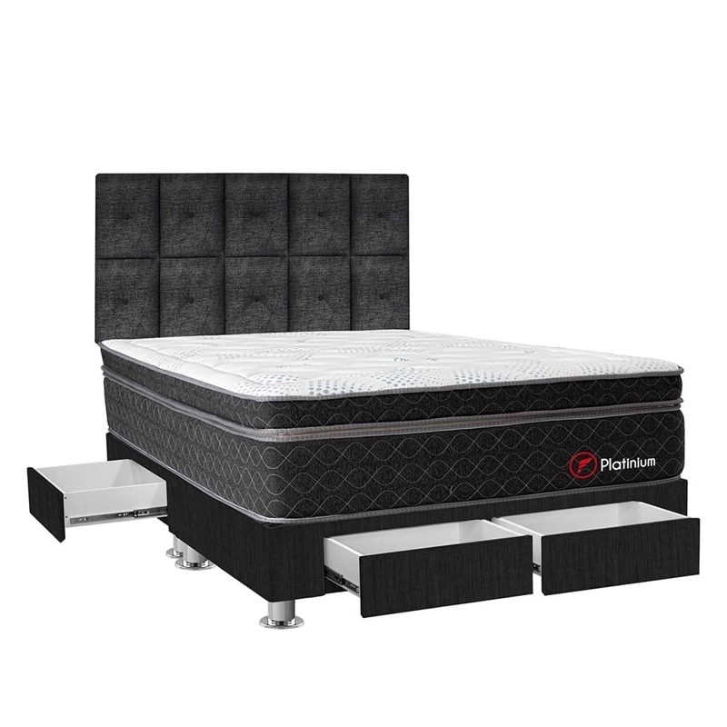 DORMITORIO AMERICANO FORLI PLATINIUM QUEEN 4 CAJONES - 2