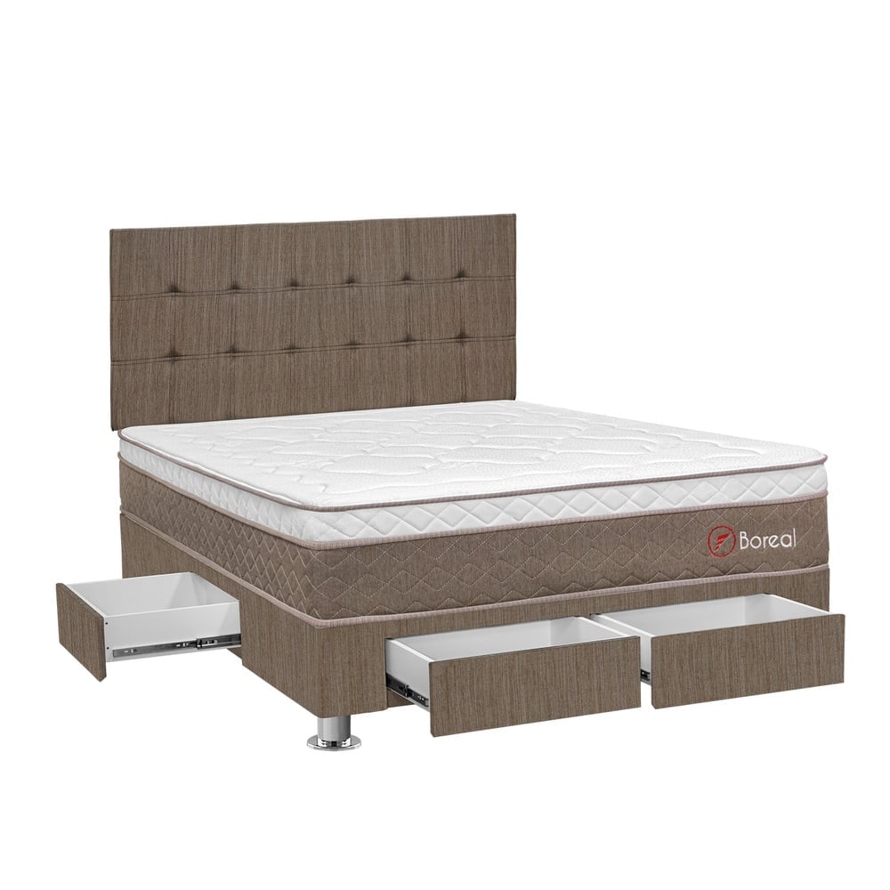 DORMITORIO FORLI BOREAL POCKET SS CON CAJONES 2 PLAZAS + CABECERA - 1