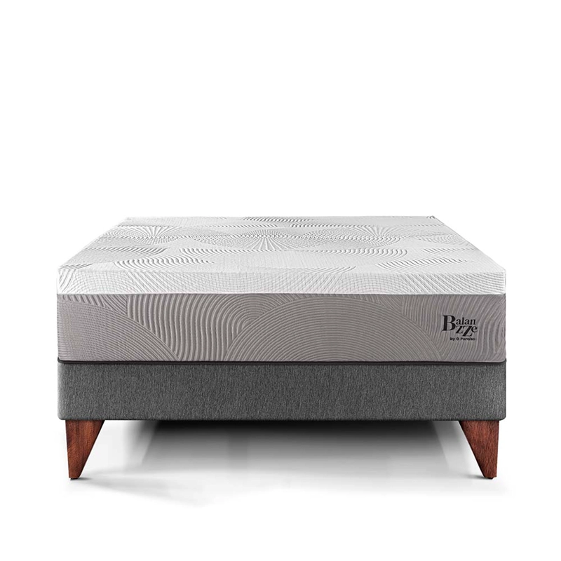 CAMA EUROPEA PARAÍSO BALANZZE 2 PLAZAS GRIS + 2 ALMOHADAS VISCOELÁSTICAS - 3
