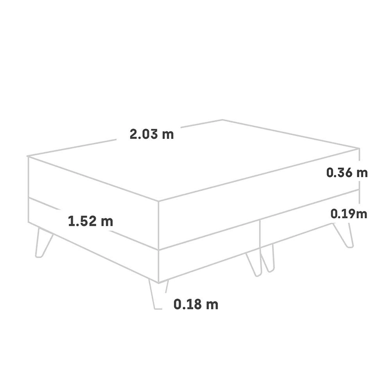 CAMA EUROPEA PARAÍSO BALANZZE QUEEN GRIS + 2 ALMOHADAS VISCOELÁSTICAS - 5