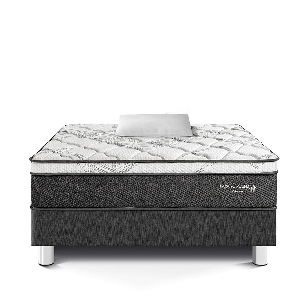 CAMA AMERICANA PARAÍSO POCKET STAR 1.5 PLAZAS CHARCOAL + 1 ALMOHADA + PROTECTOR - 3