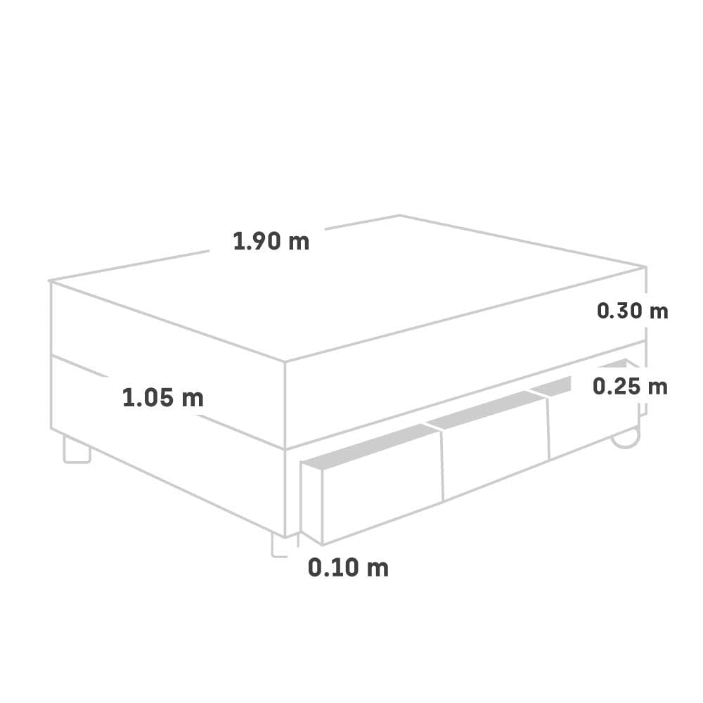 CAMA AMERICANA PARAÍSO CON CAJONES POCKET STAR 1.5 PLAZAS CHARCOAL + 1 ALMOHADA + PROTECTOR - 5
