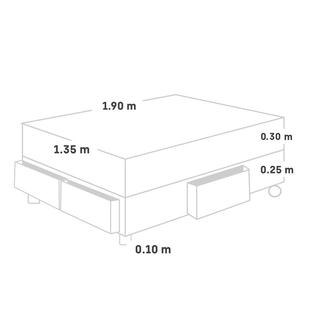 CAMA AMERICANA PARAÍSO CON CAJONES POCKET STAR 2 PLAZAS CHOCOLATE + 2 ALMOHADAS + PROTECTOR - 5