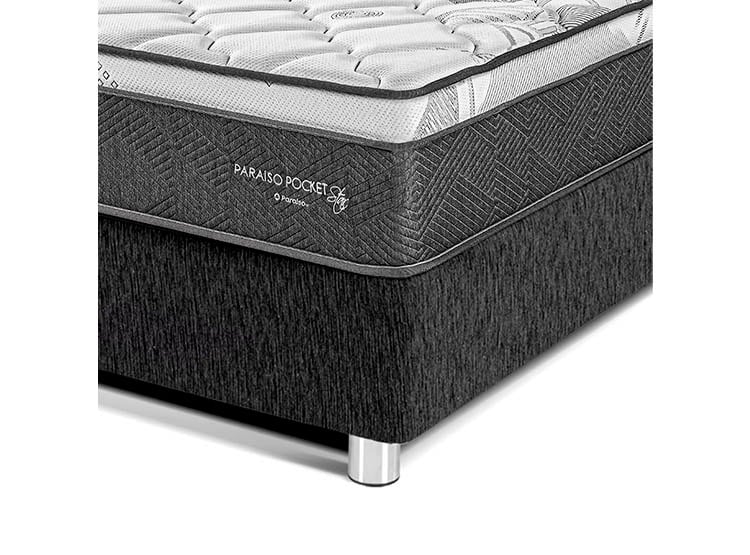 DORMITORIO PARAÍSO POCKET STAR QUEEN CHARCOAL + 2 ALMOHADAS + PROTECTOR - 2