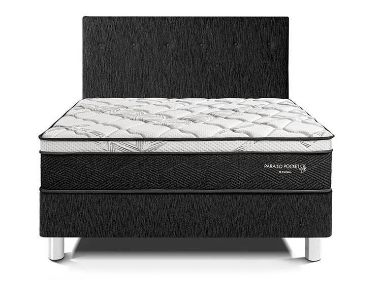 DORMITORIO PARAÍSO POCKET STAR QUEEN CHARCOAL + 2 ALMOHADAS + PROTECTOR - 3