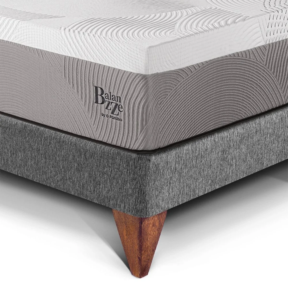 CAMA EUROPEA PARAÍSO BALANZZE BIPANEL 1.5 PLAZAS GRIS + 1 ALMOHADA VISCOELÁSTICA - 2