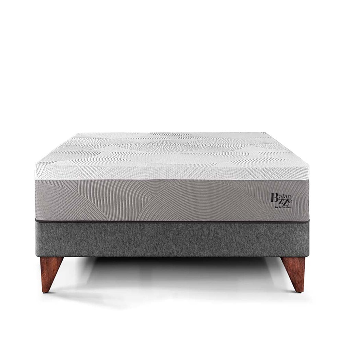 CAMA EUROPEA PARAÍSO BALANZZE BIPANEL 1.5 PLAZAS GRIS + 1 ALMOHADA VISCOELÁSTICA - 3