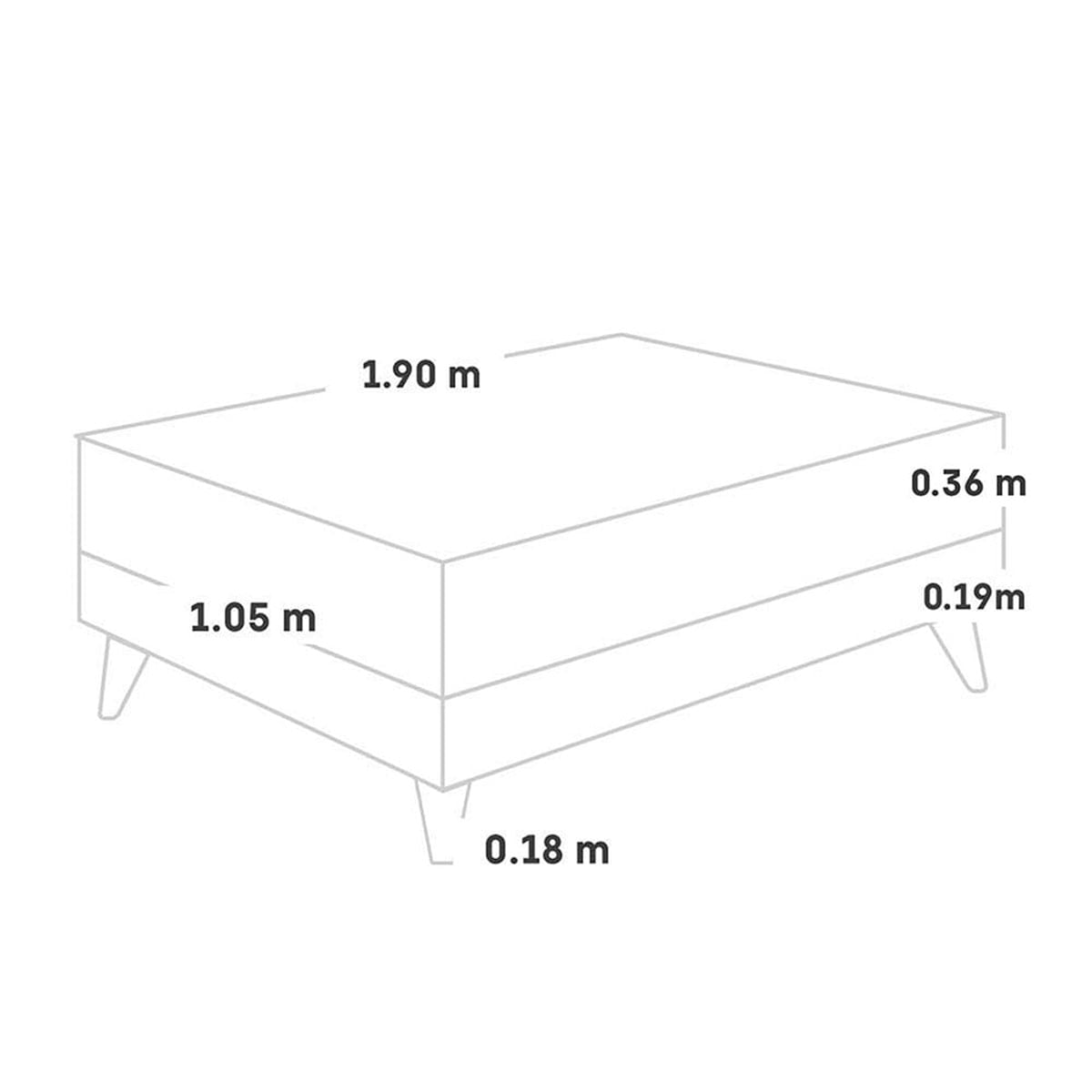 CAMA EUROPEA PARAÍSO BALANZZE BIPANEL 1.5 PLAZAS CHOCOLATE + 1 ALMOHADA VISCOELÁSTICA - 5