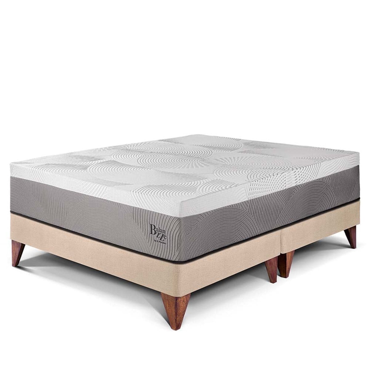 CAMA EUROPEA PARAÍSO BALANZZE BIPANEL QUEEN CHAMPAGNE + 2 ALMOHADAS VISCOELÁSTICAS - 1