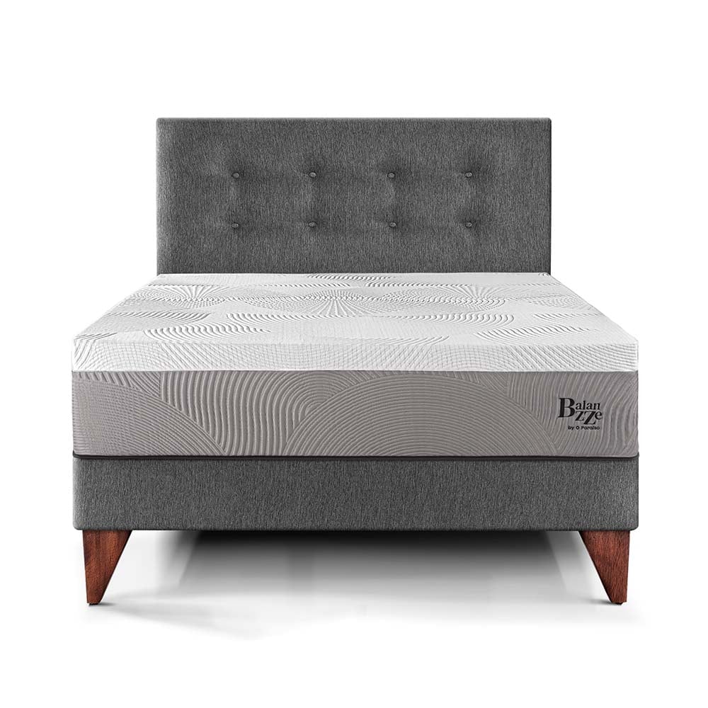 DORMITORIO EUROPEO PARAÍSO BALANZZE 1.5 PLAZAS GRIS BIPANEL + 1 ALMOHADA VISCOELÁSTICA - 3