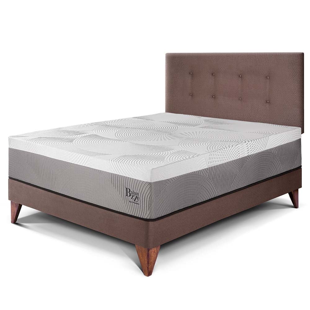 DORMITORIO EUROPEO PARAÍSO BALANZZE 1.5 PLAZAS CHOCOLATE BIPANEL + 1 ALMOHADA VISCOELÁSTICA - 1