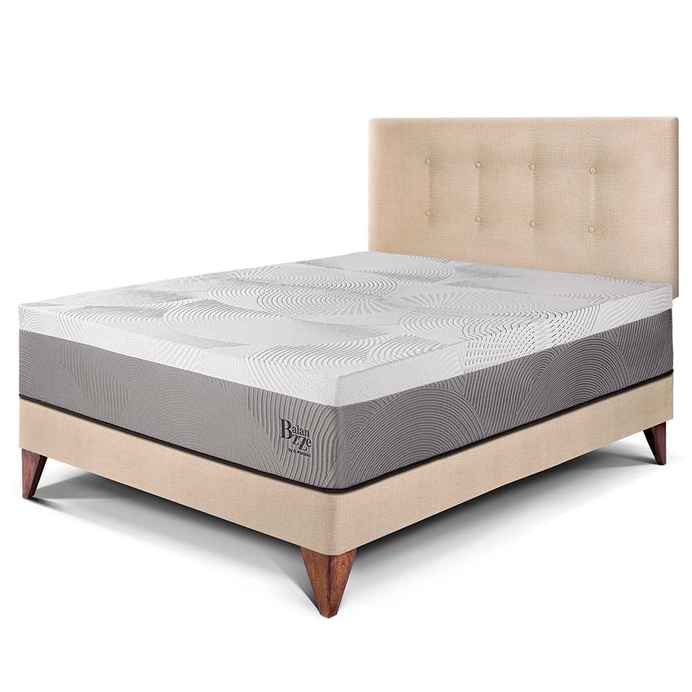 DORMITORIO EUROPEO PARAÍSO BALANZZE 1.5 PLAZAS CHAMPAGNE BIPANEL + 1 ALMOHADA VISCOELÁSTICA - 1