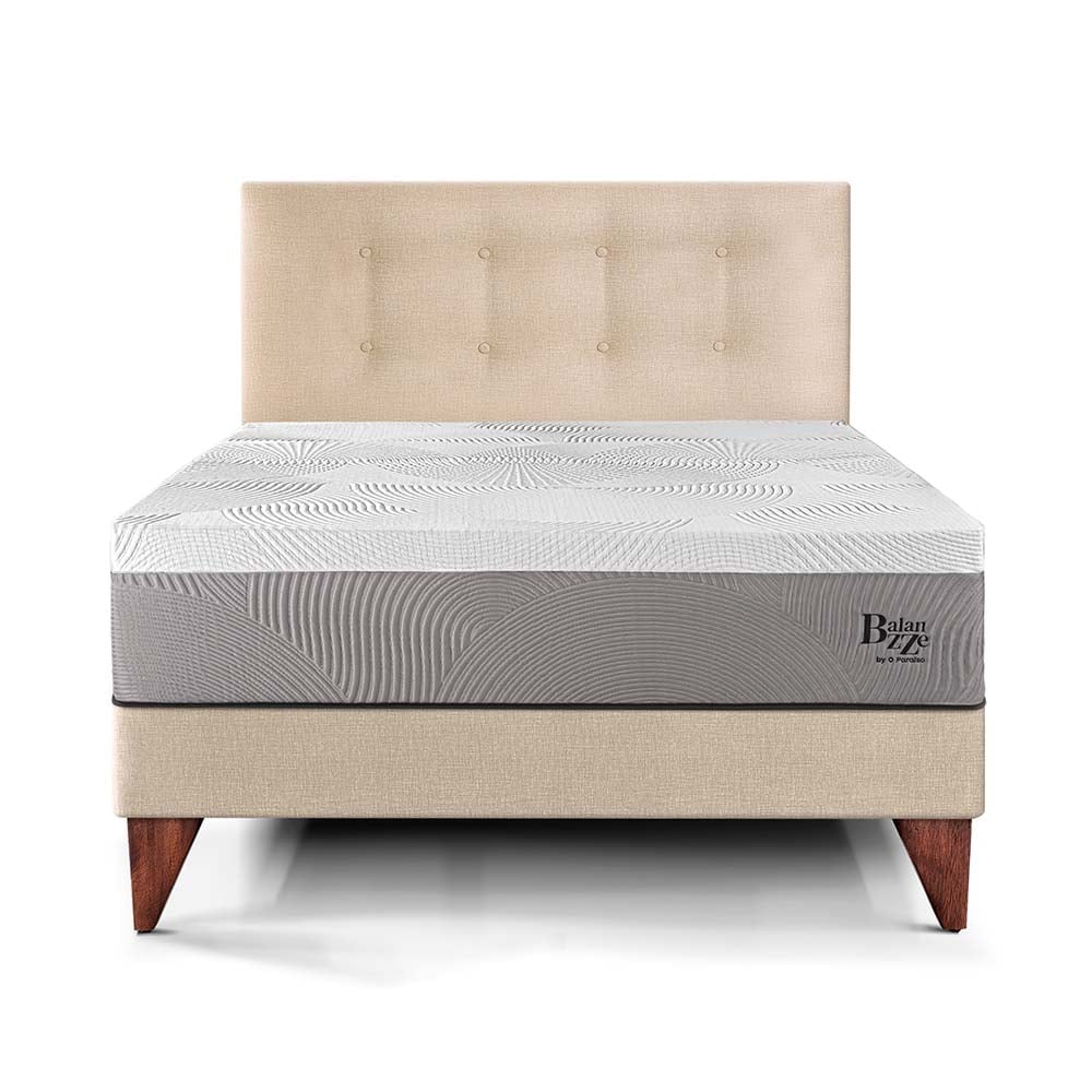 DORMITORIO EUROPEO PARAÍSO BALANZZE 1.5 PLAZAS CHAMPAGNE BIPANEL + 1 ALMOHADA VISCOELÁSTICA - 3