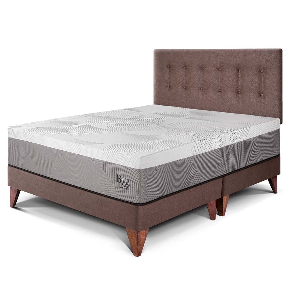 DORMITORIO EUROPEO PARAÍSO BALANZZE QUEEN CHOCOLATE BIPANEL + 2 ALMOHADAS VISCOELÁSTICAS - 1