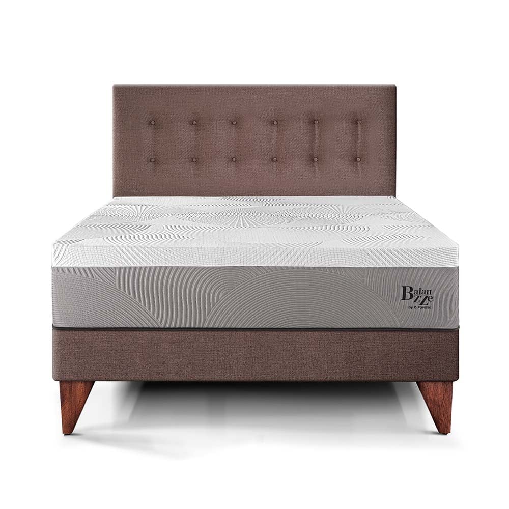 DORMITORIO EUROPEO PARAÍSO BALANZZE QUEEN CHOCOLATE BIPANEL + 2 ALMOHADAS VISCOELÁSTICAS - 3