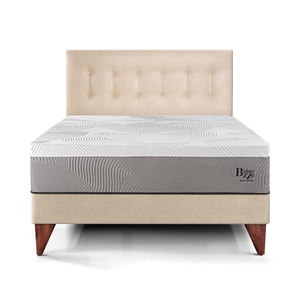 DORMITORIO EUROPEO PARAÍSO BALANZZE QUEEN CHAMPAGNE BIPANEL + 2 ALMOHADAS VISCOELÁSTICAS - 3