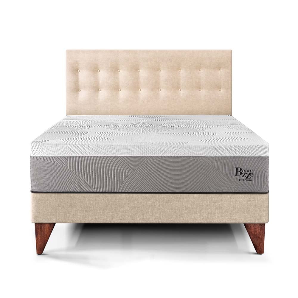 DORMITORIO EUROPEO PARAÍSO BALANZZE KING CHAMPAGNE BIPANEL + 2 ALMOHADAS VISCOELÁSTICAS - 3