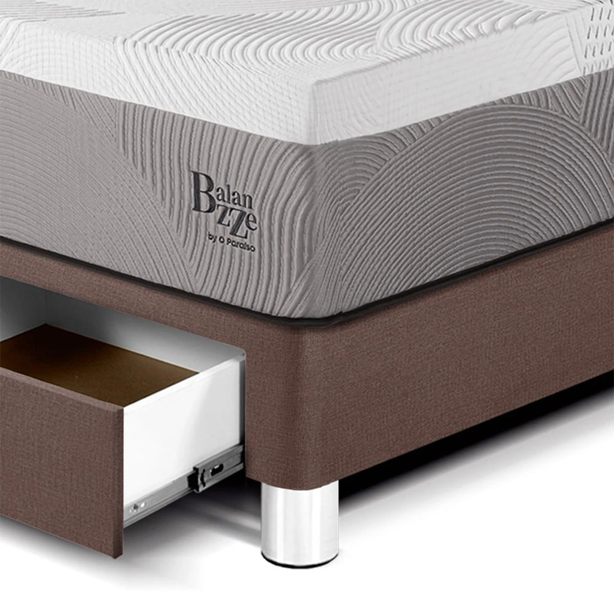 DORMITORIO CON CAJONES PARAÍSO BALANZZE 2 PLAZAS CHOCOLATE BIPANEL + 2 ALMOHADAS VISCOELÁSTICAS - 2