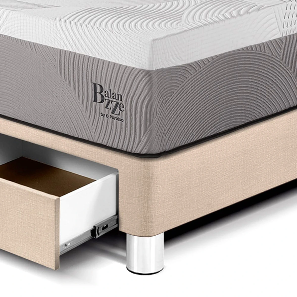 DORMITORIO CON CAJONES PARAÍSO BALANZZE KING CHAMPAGNE BIPANEL + 2 ALMOHADAS VISCOELÁSTICAS - 2